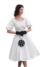 Vintageinspireret hvid kjole/Konfirmations kjole -  Colette